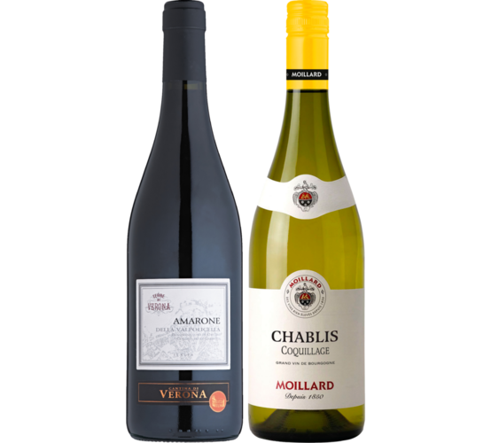 Veneto, Italien eller Bourgogne, Frankrig. 75 cl. Literpris 132,00. Frit valg.